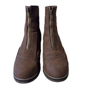Yellow Box Corado  Wedge Brown Ankle Booties with zipper closure in front 7.5